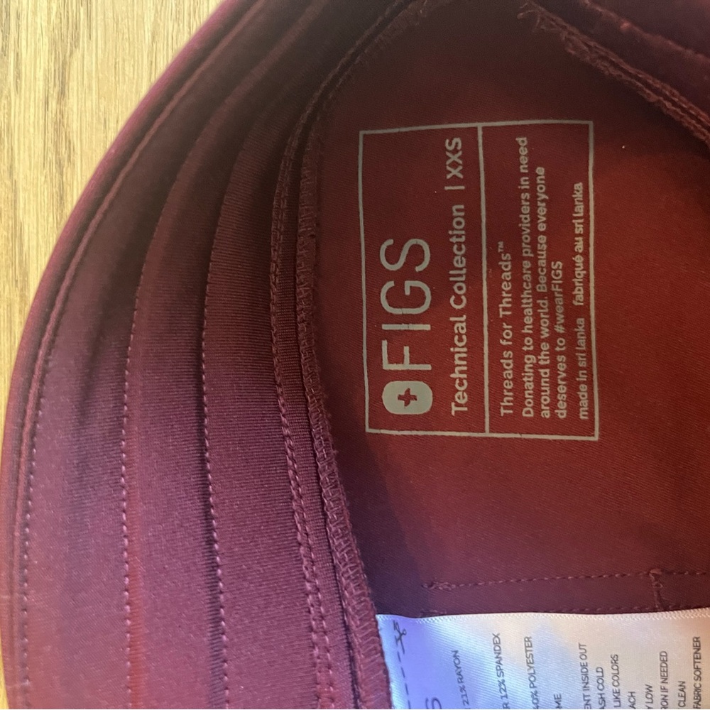 Figs Men's Maroon Jogger Pants - Picture 3 of 3